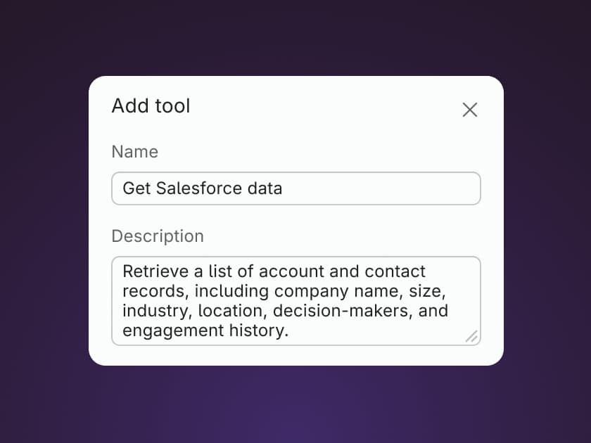 Screenshot of Retool UI showing how to add an agent