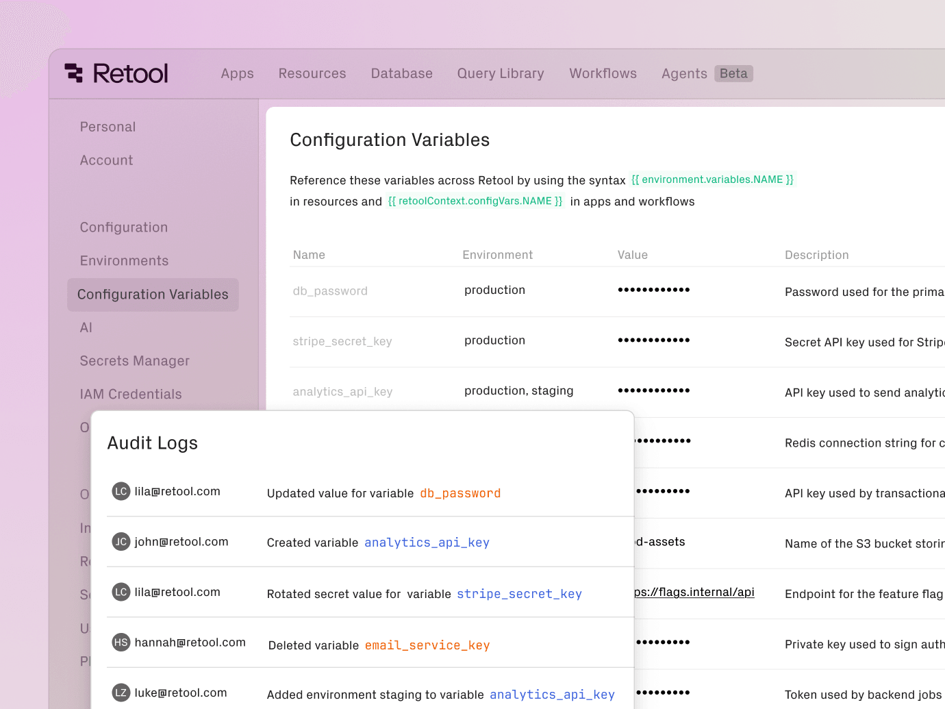 Screenshot of Retool UI showing a customer dashboard