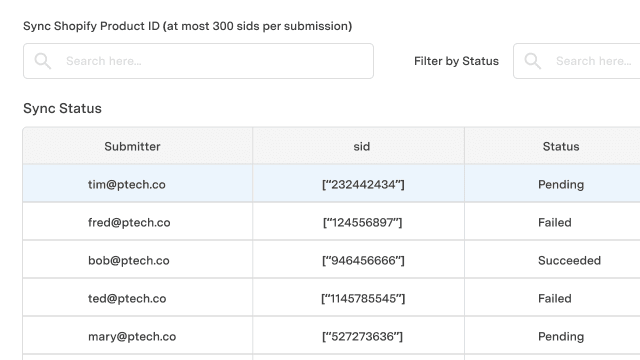 Shopify product inventory sync
