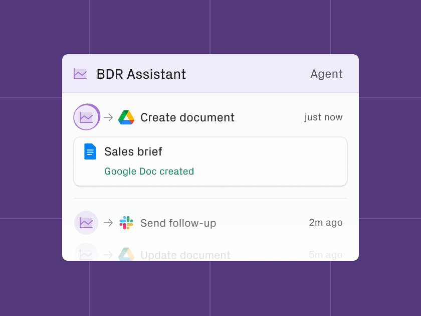 Screenshot of Retool UI showing the activity view of an agent