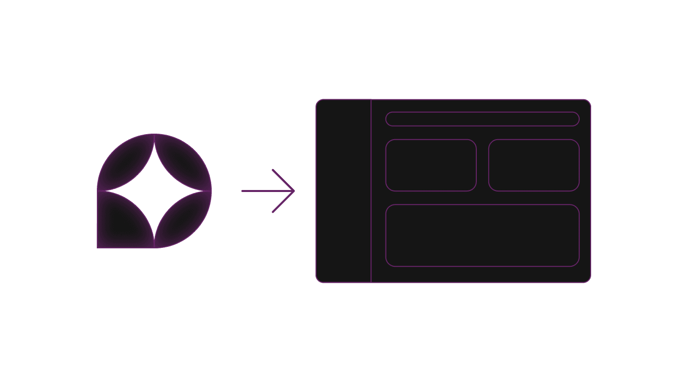 A conceptual illustration of AI building an application