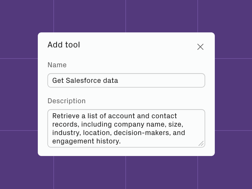 Screenshot of Retool UI showing how to add an agent