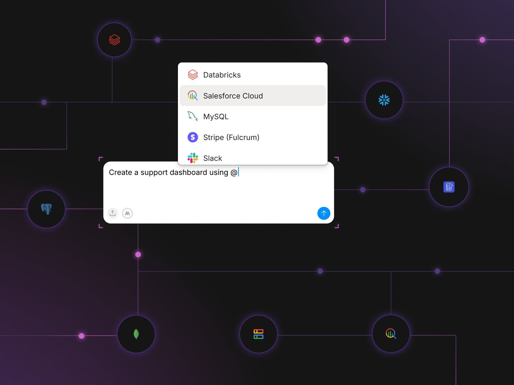 A Retool screenshot of available databases and services to select