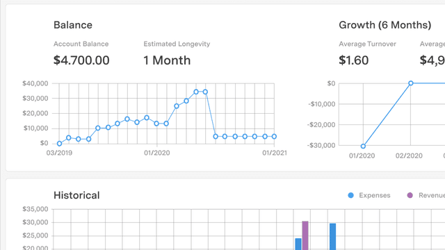 feature for Startup runway dashboard